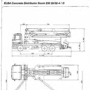 foto 28m concrete pump ELBA 6x6 Tatra 815